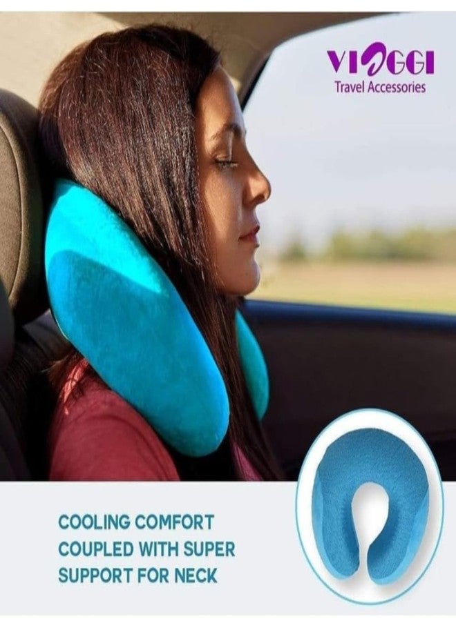 Viaggi Blue Memory Foam Pillow with Cool Gel Travel Pillow (VIA0072) - Image 2